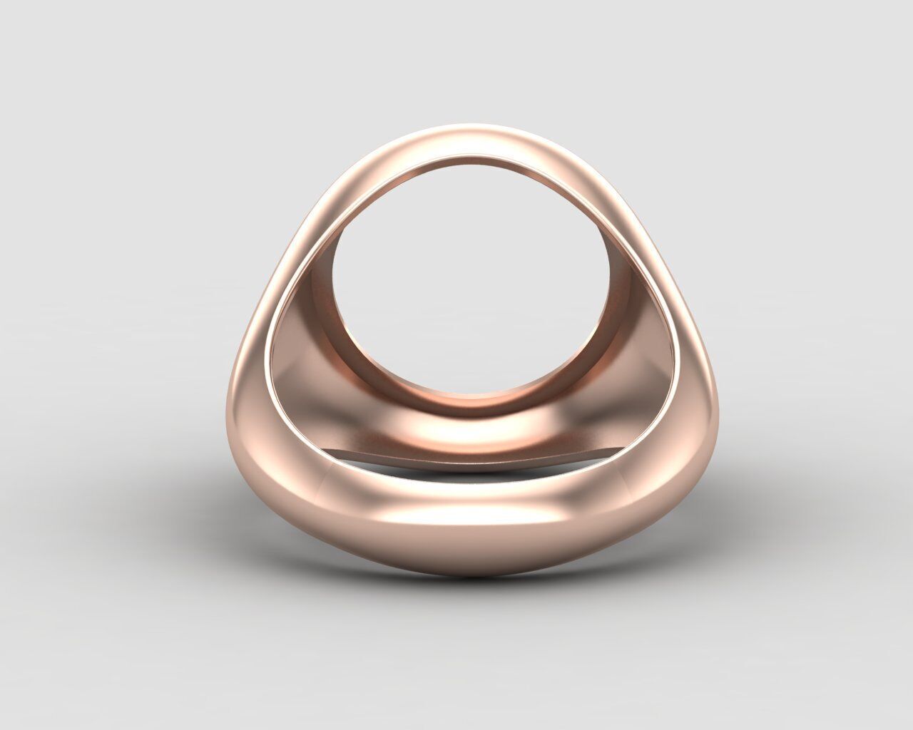 Round gemstone Ring Base 14MM top in All sizes 169-MWC 3D print model_9