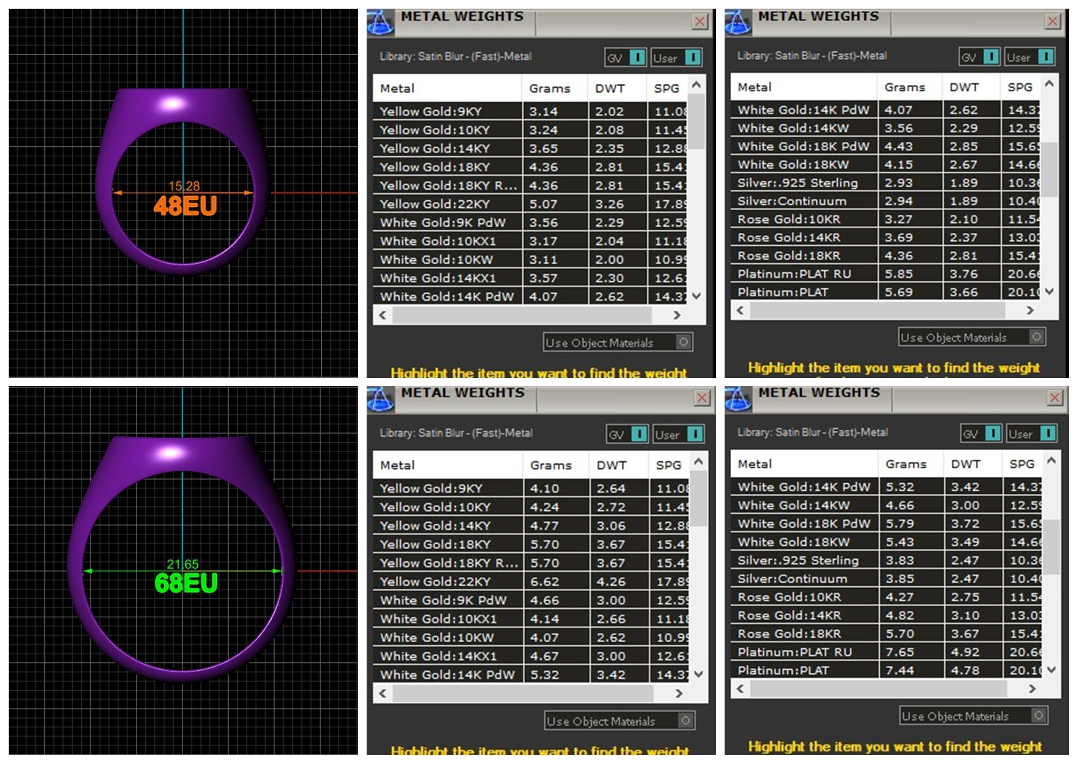 Round gemstone Ring Base 14MM top in All sizes 169-MWC 3D print model_12