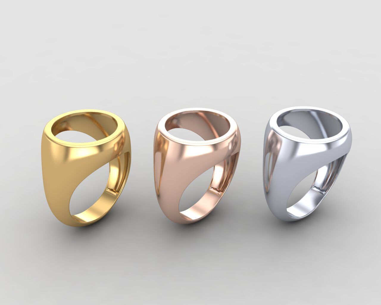 Round gemstone Ring Base 14MM top in All sizes 169-MWC 3D print model_11