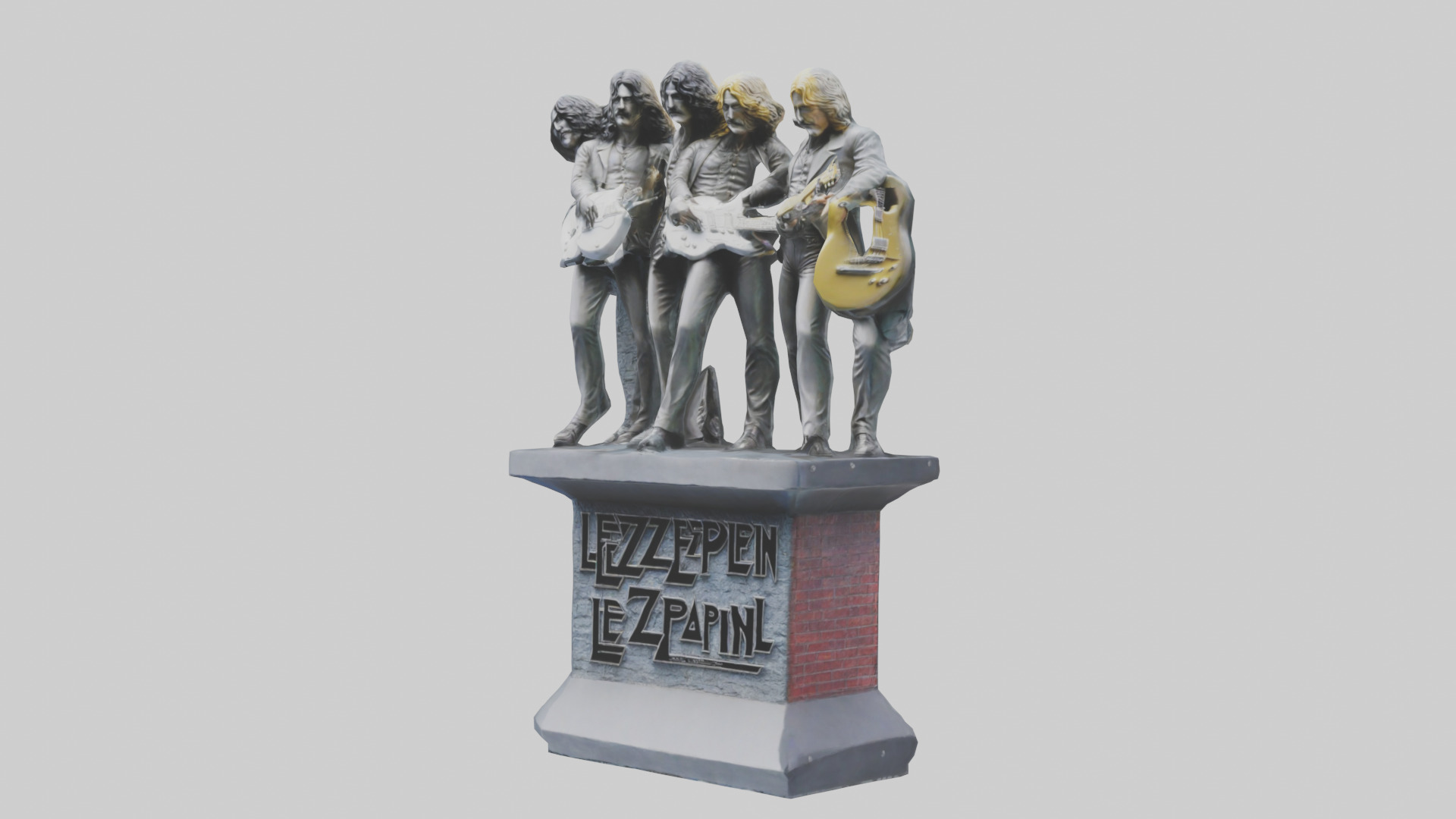 Led Zeppelin statue model Low-poly 3D model_10
