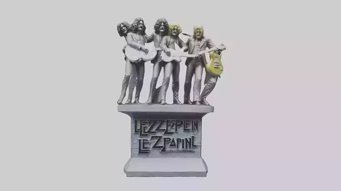 Led Zeppelin statue model Low-poly 3D model