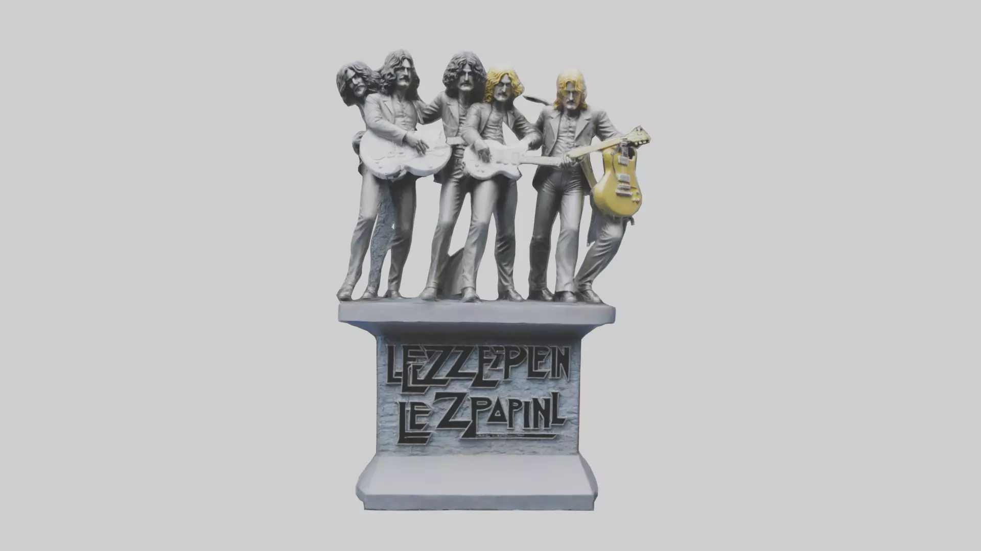 Led Zeppelin statue model Low-poly 3D model_0