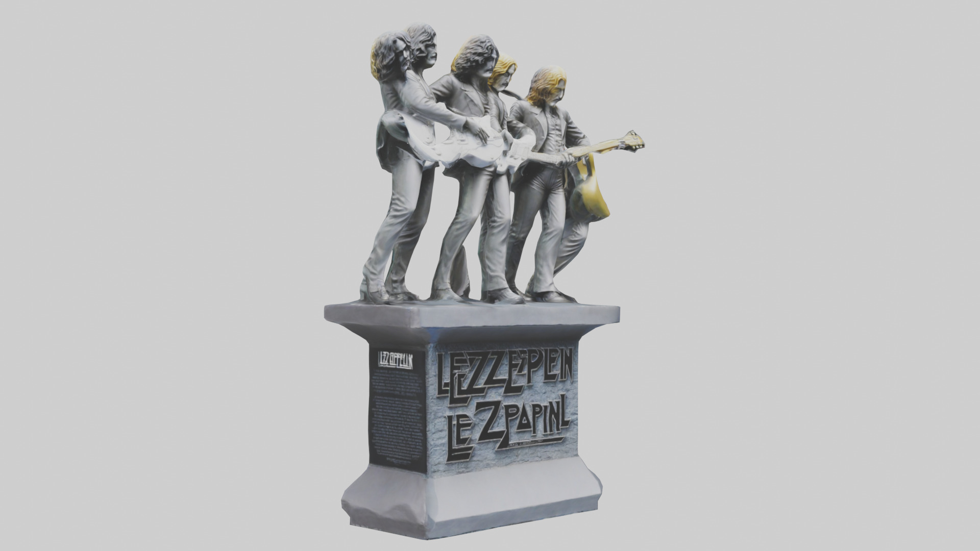 Led Zeppelin statue model Low-poly 3D model_11