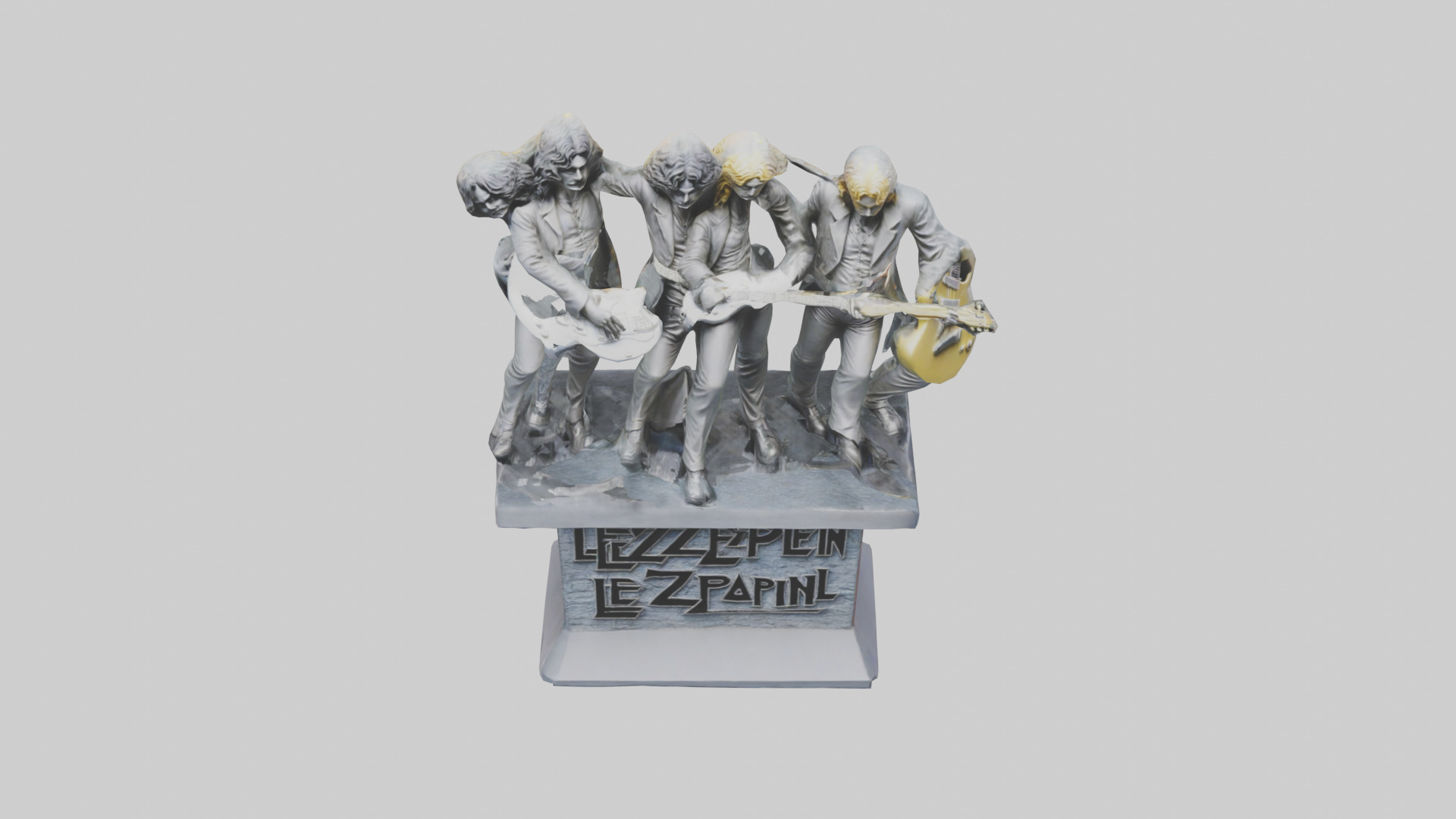 Led Zeppelin statue model Low-poly 3D model_16