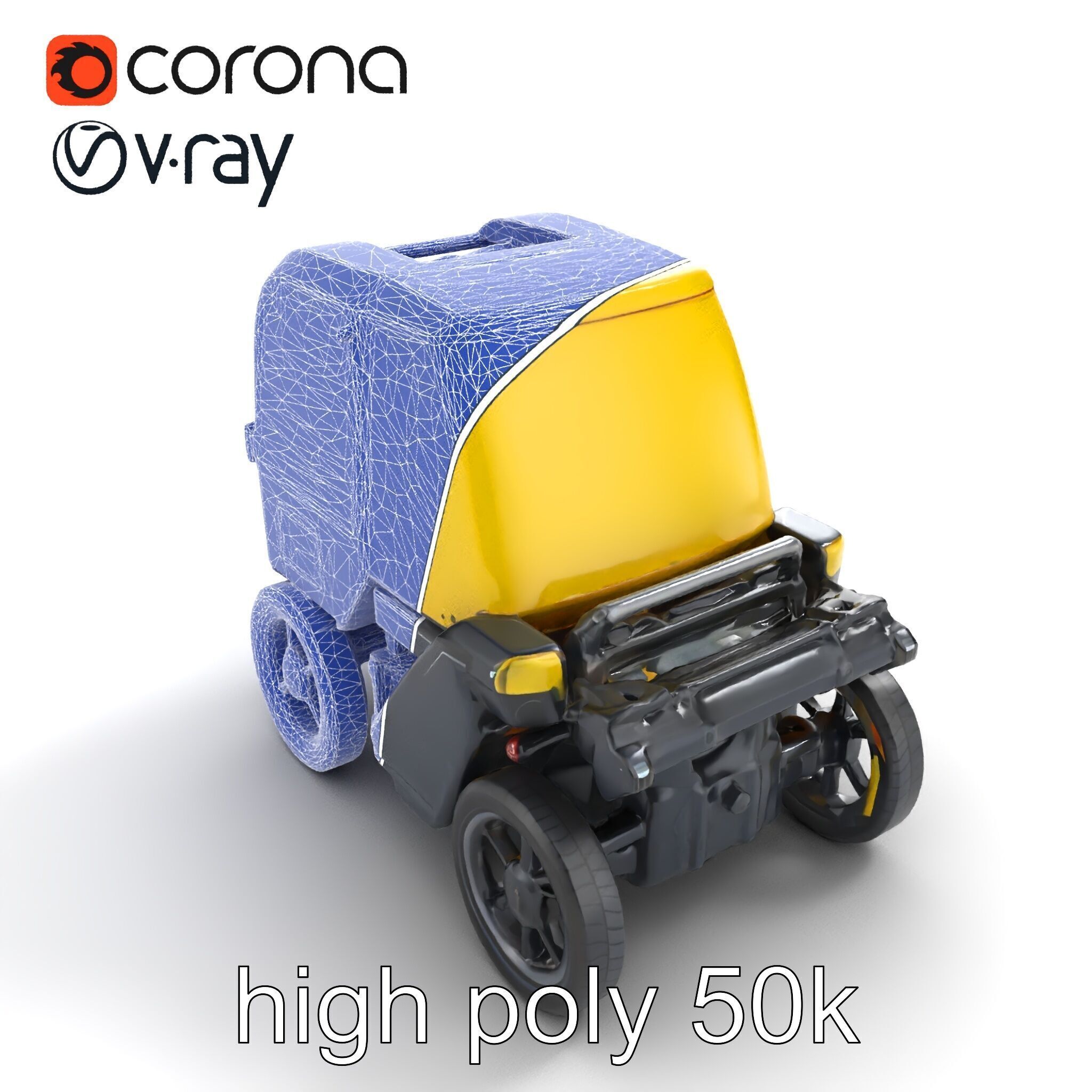 Autonomous Delivery Robot Compact Model Pack Low-poly 3D model_28