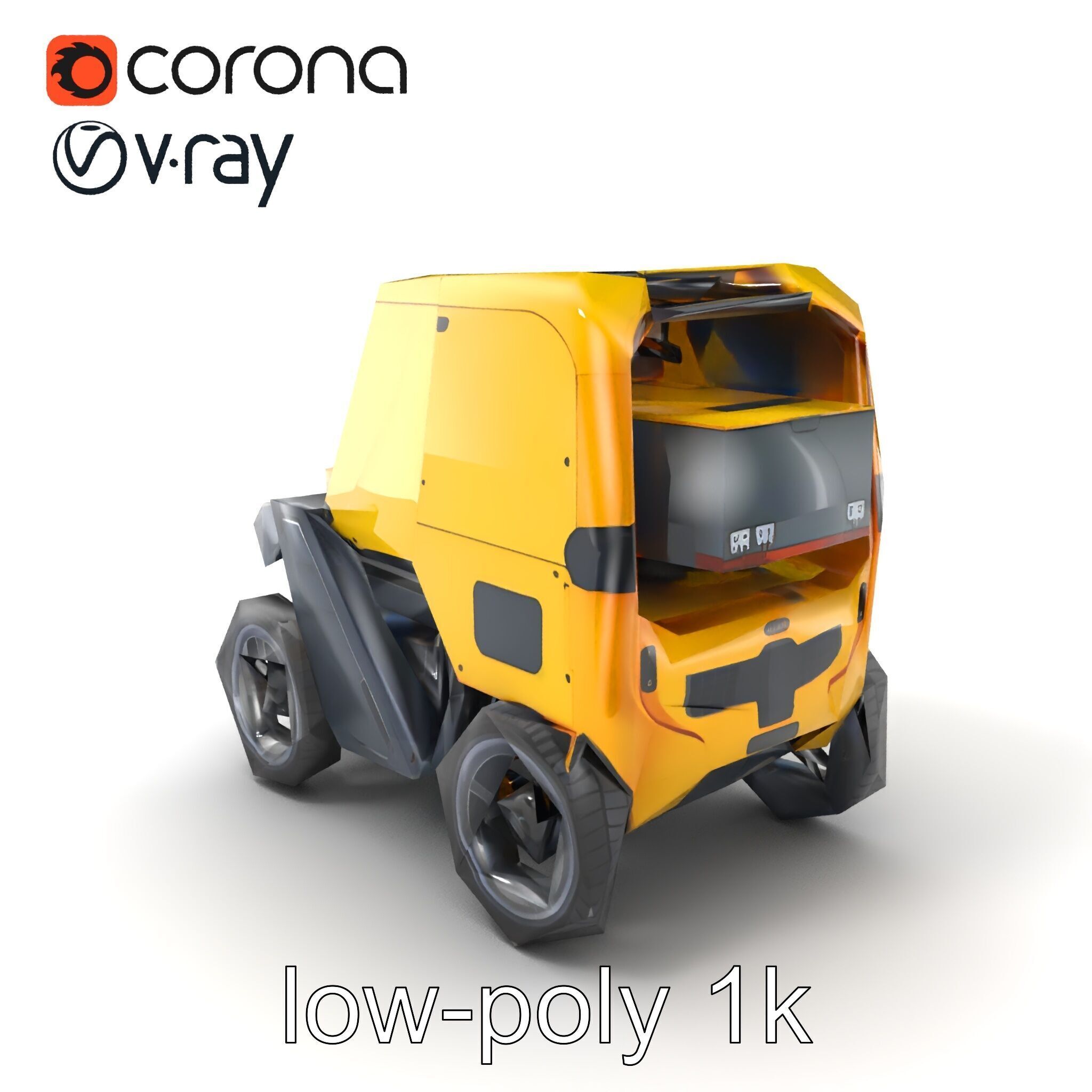 Autonomous Delivery Robot Compact Model Pack Low-poly 3D model_4