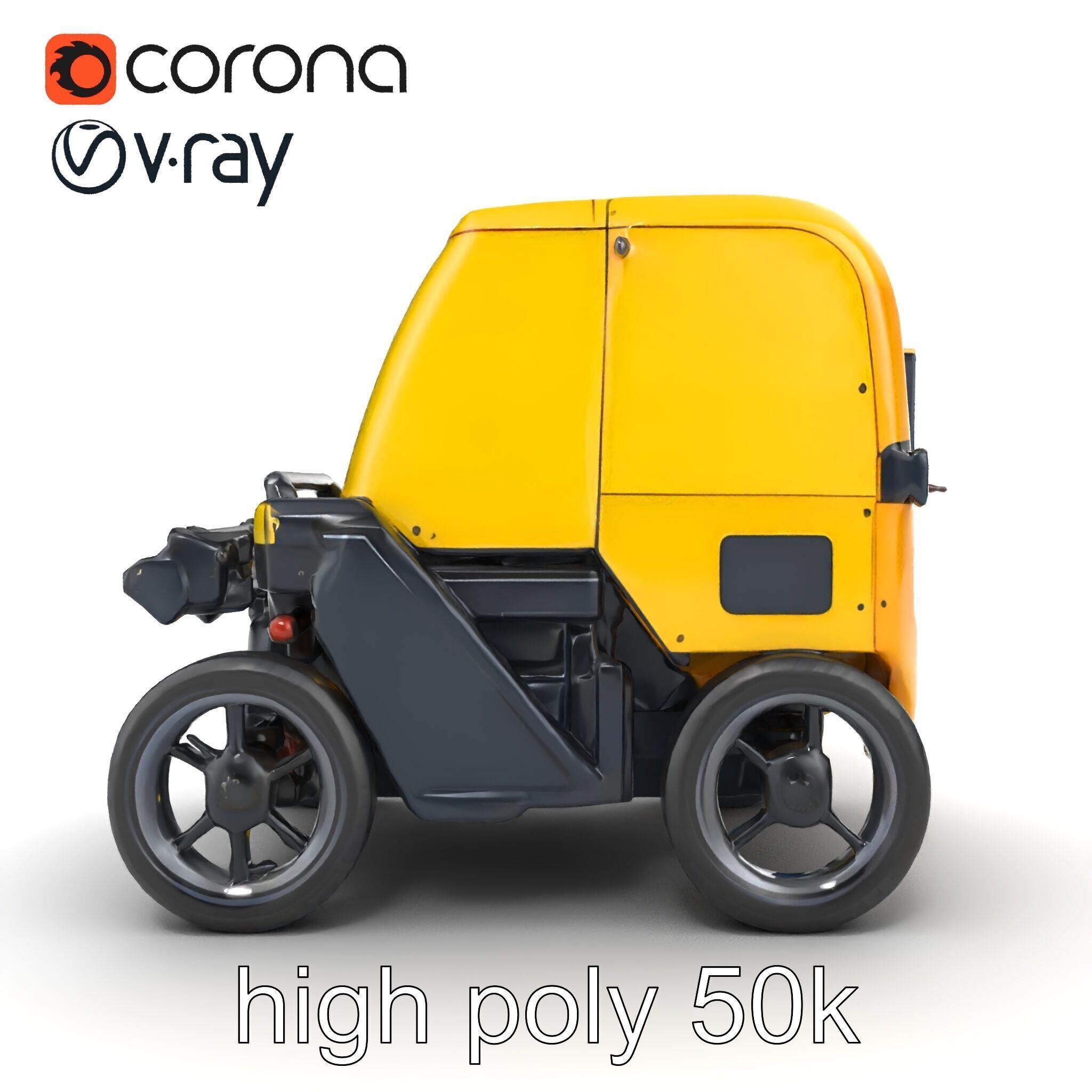 Autonomous Delivery Robot Compact Model Pack Low-poly 3D model_16
