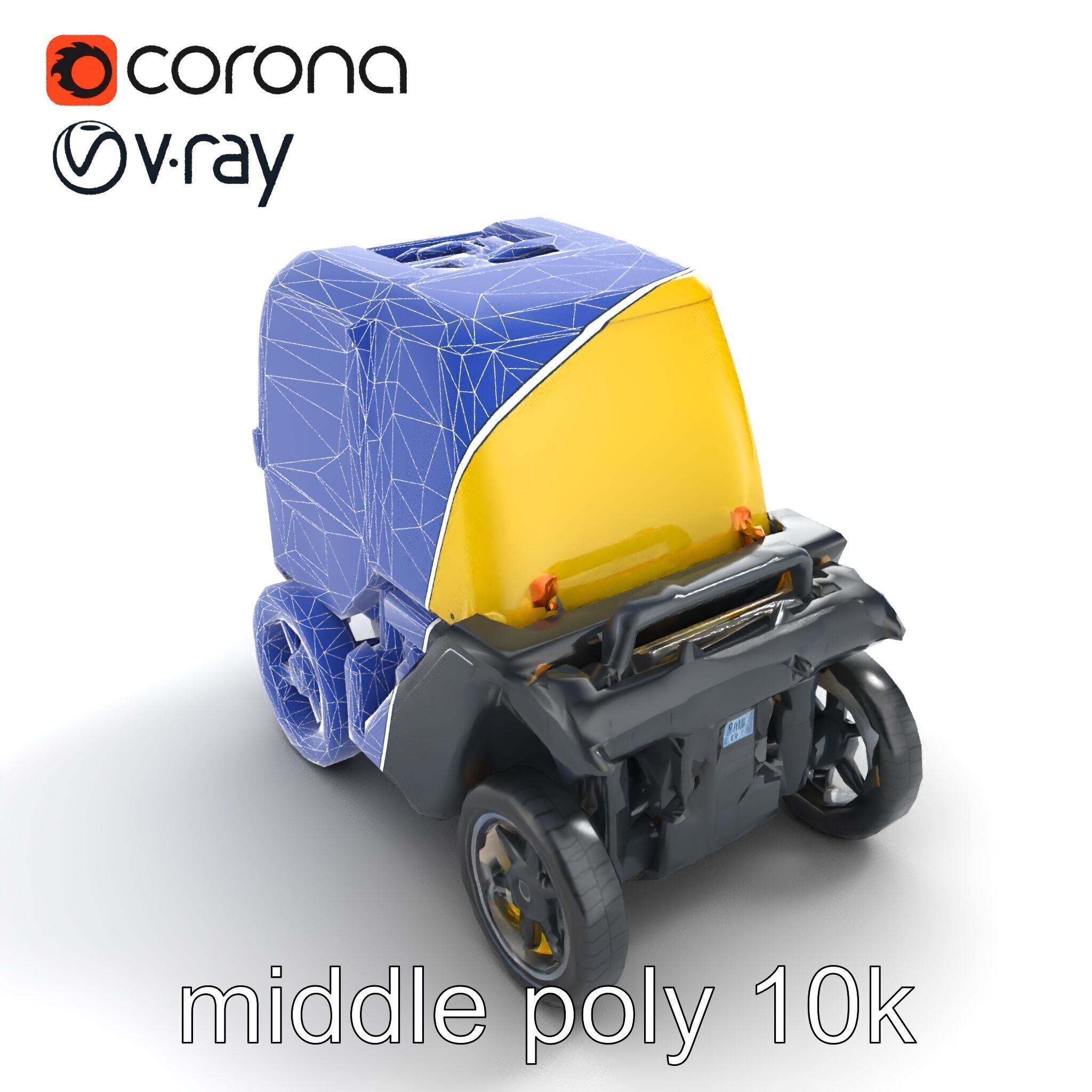 Autonomous Delivery Robot Compact Model Pack Low-poly 3D model_20