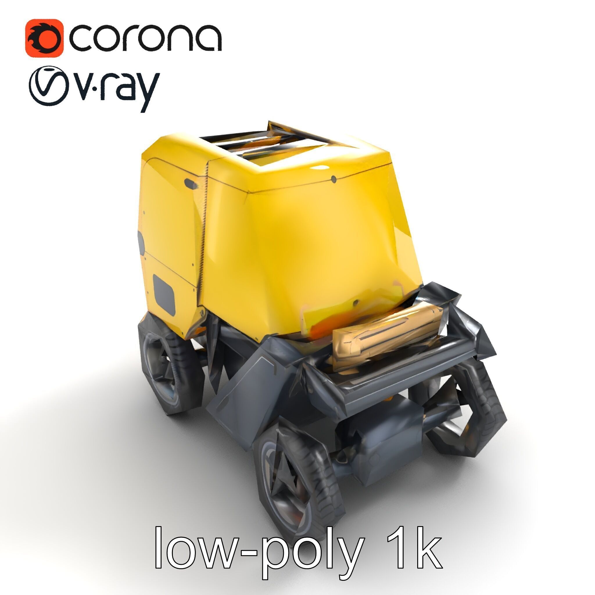 Autonomous Delivery Robot Compact Model Pack Low-poly 3D model_8