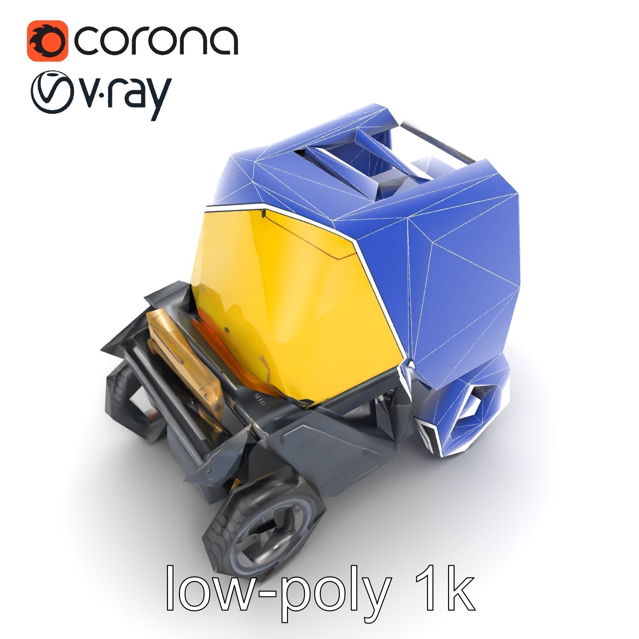 Autonomous Delivery Robot Compact Model Pack Low-poly 3D model_24