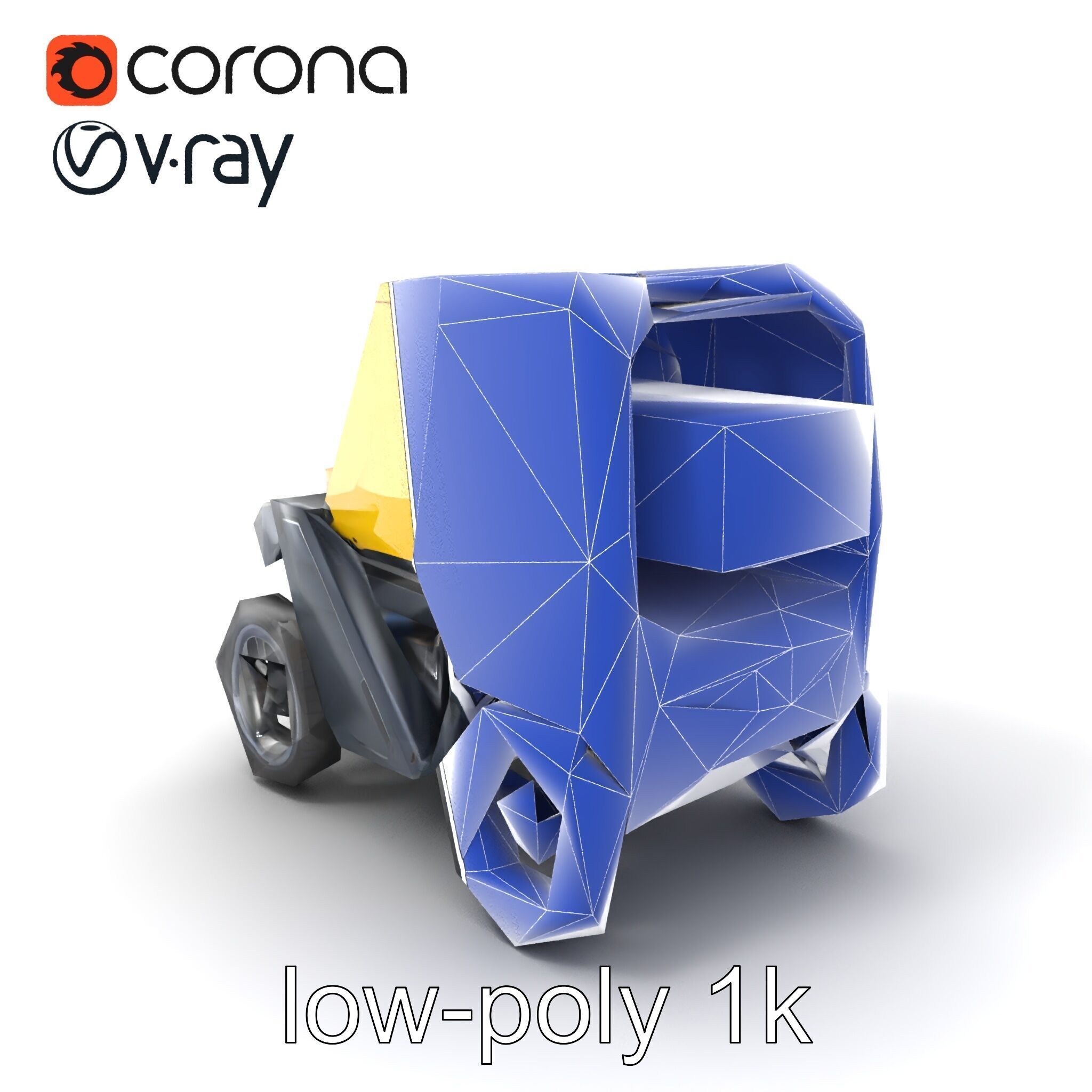 Autonomous Delivery Robot Compact Model Pack Low-poly 3D model_6