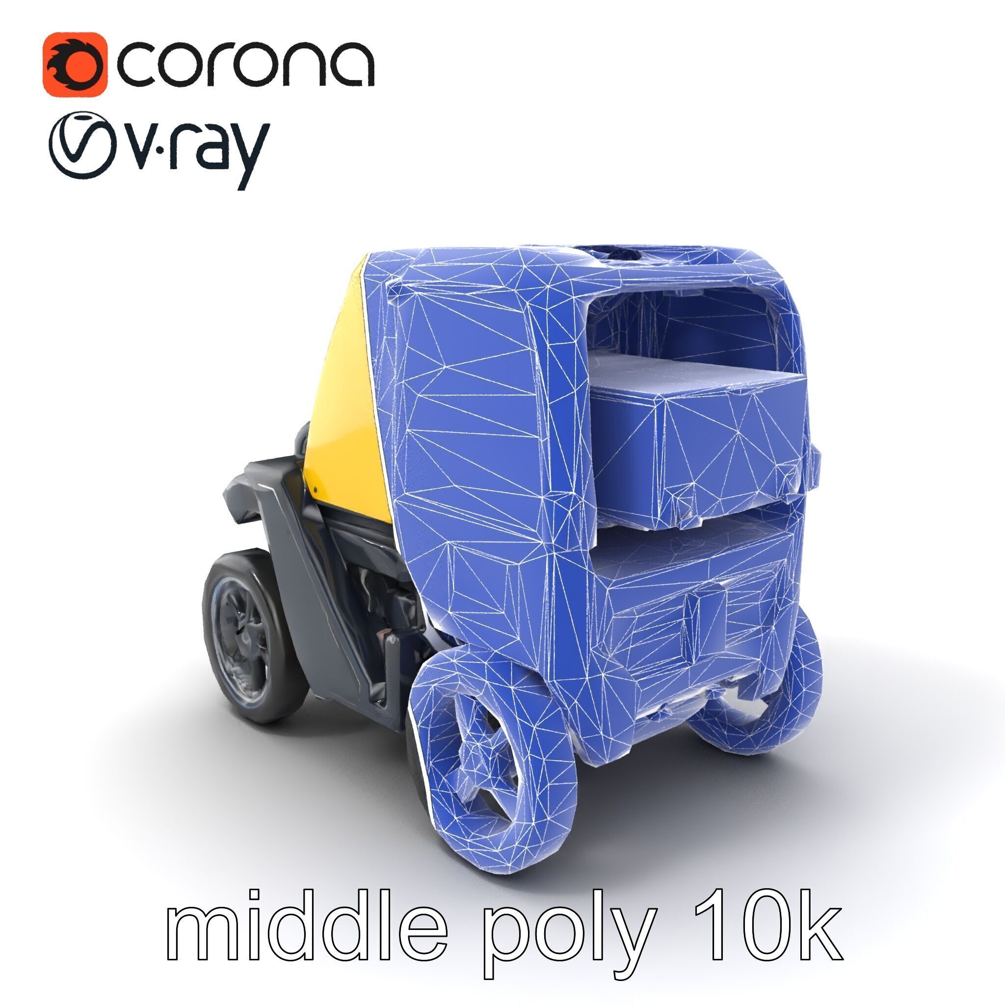 Autonomous Delivery Robot Compact Model Pack Low-poly 3D model_5