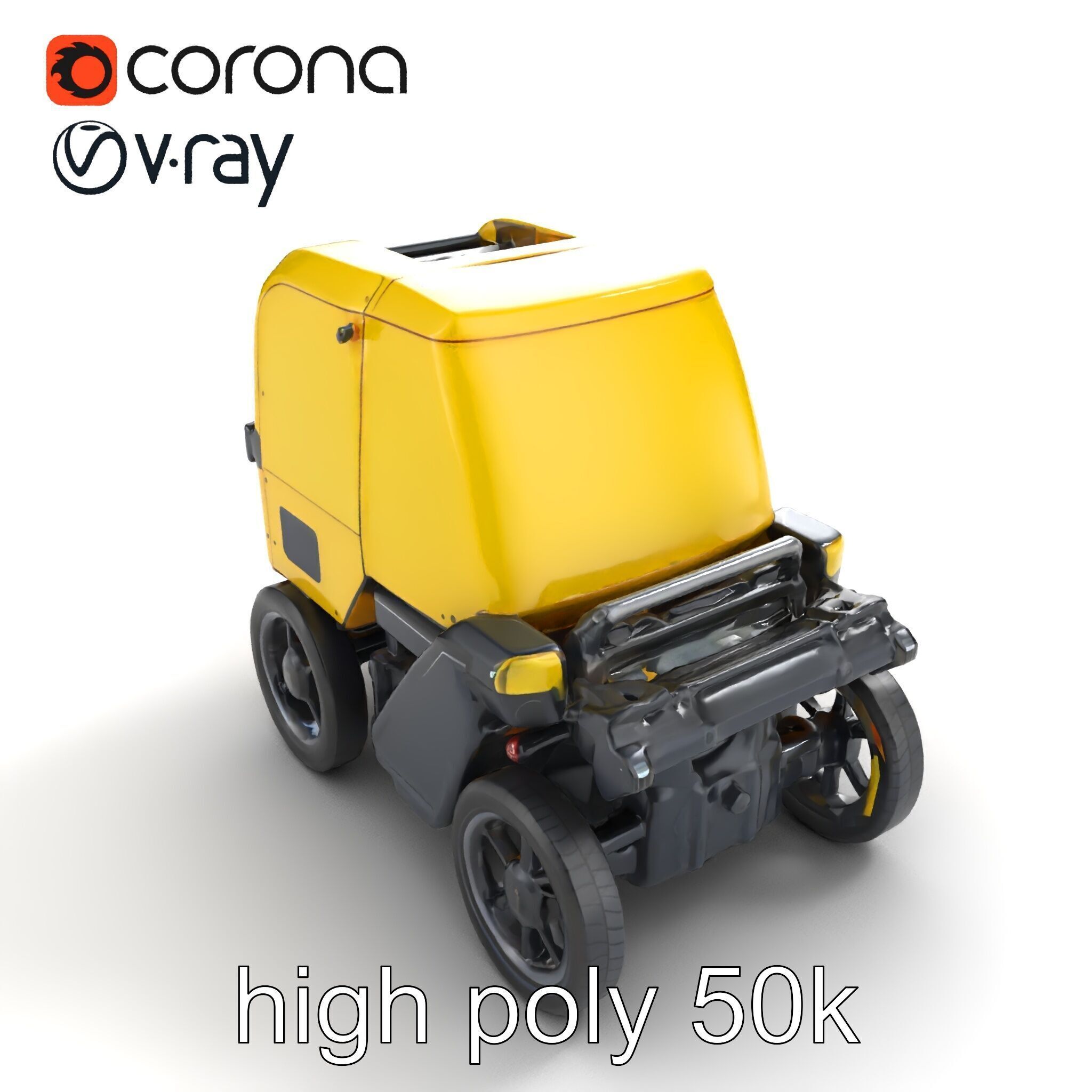 Autonomous Delivery Robot Compact Model Pack Low-poly 3D model_9