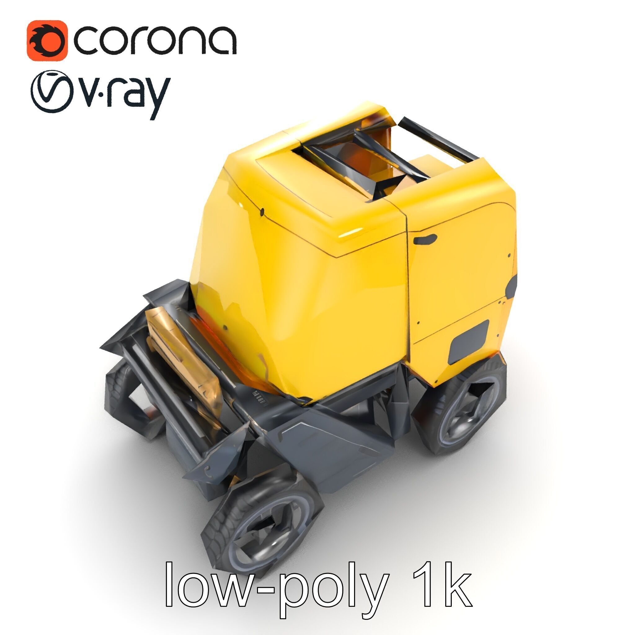 Autonomous Delivery Robot Compact Model Pack Low-poly 3D model_18