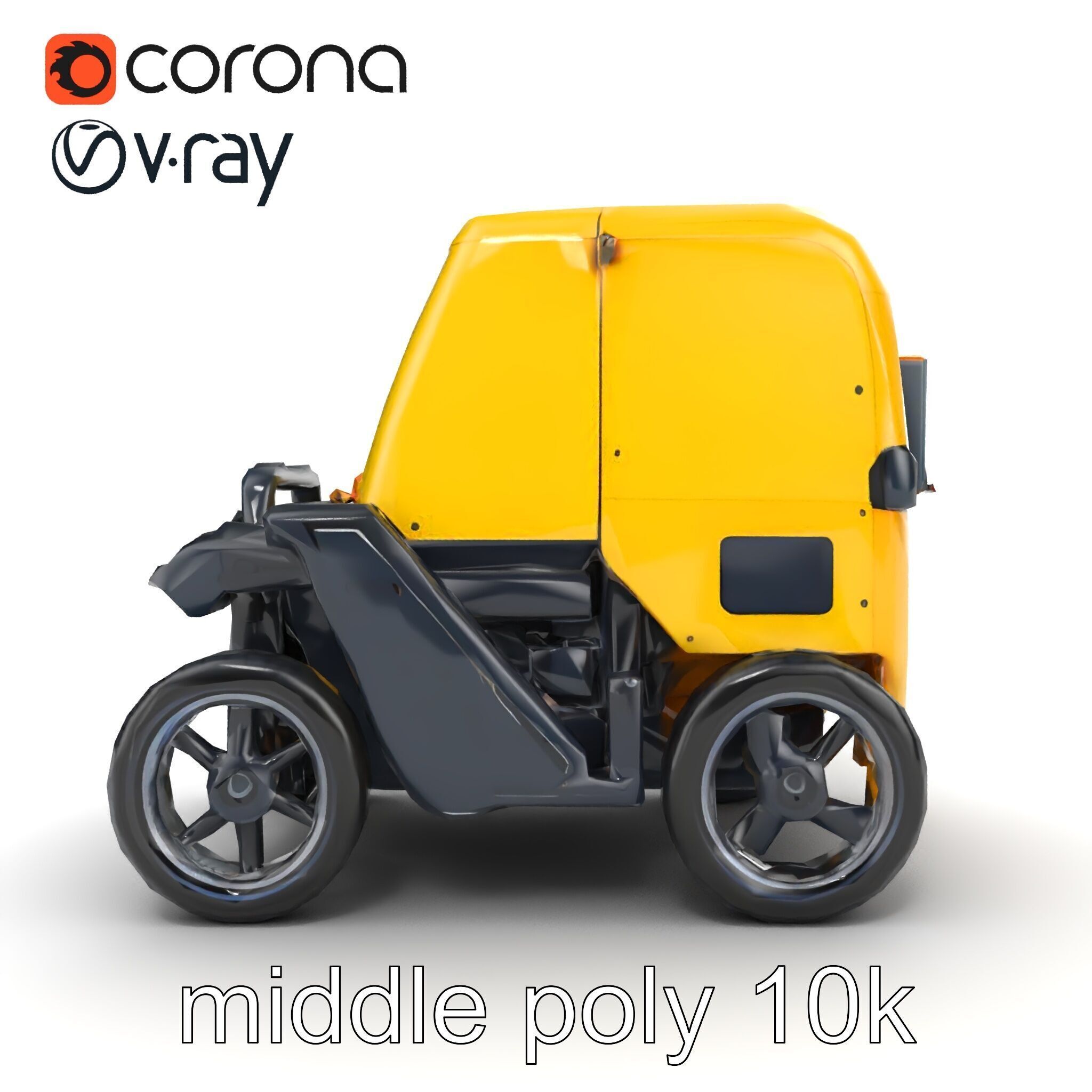Autonomous Delivery Robot Compact Model Pack Low-poly 3D model_23