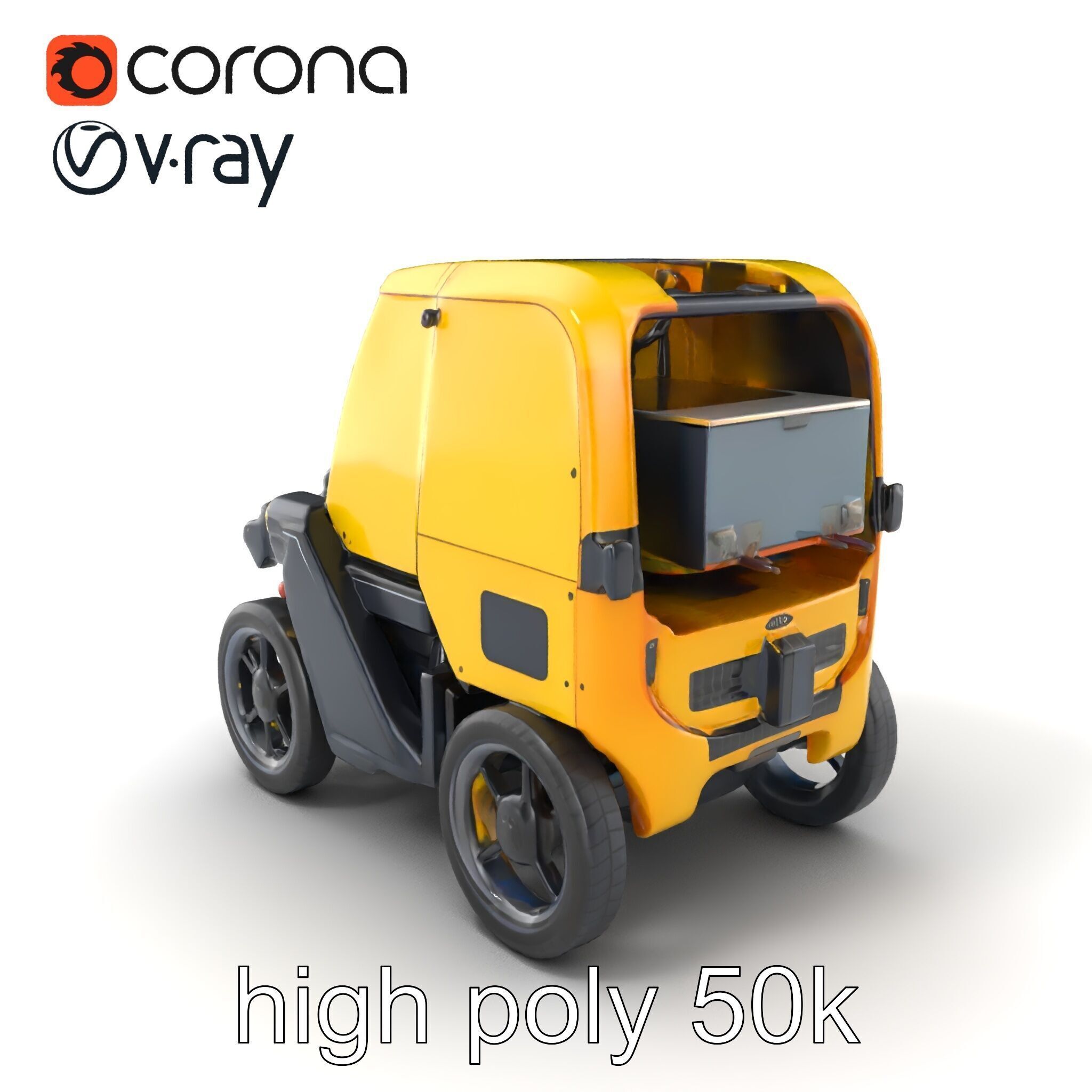 Autonomous Delivery Robot Compact Model Pack Low-poly 3D model_2