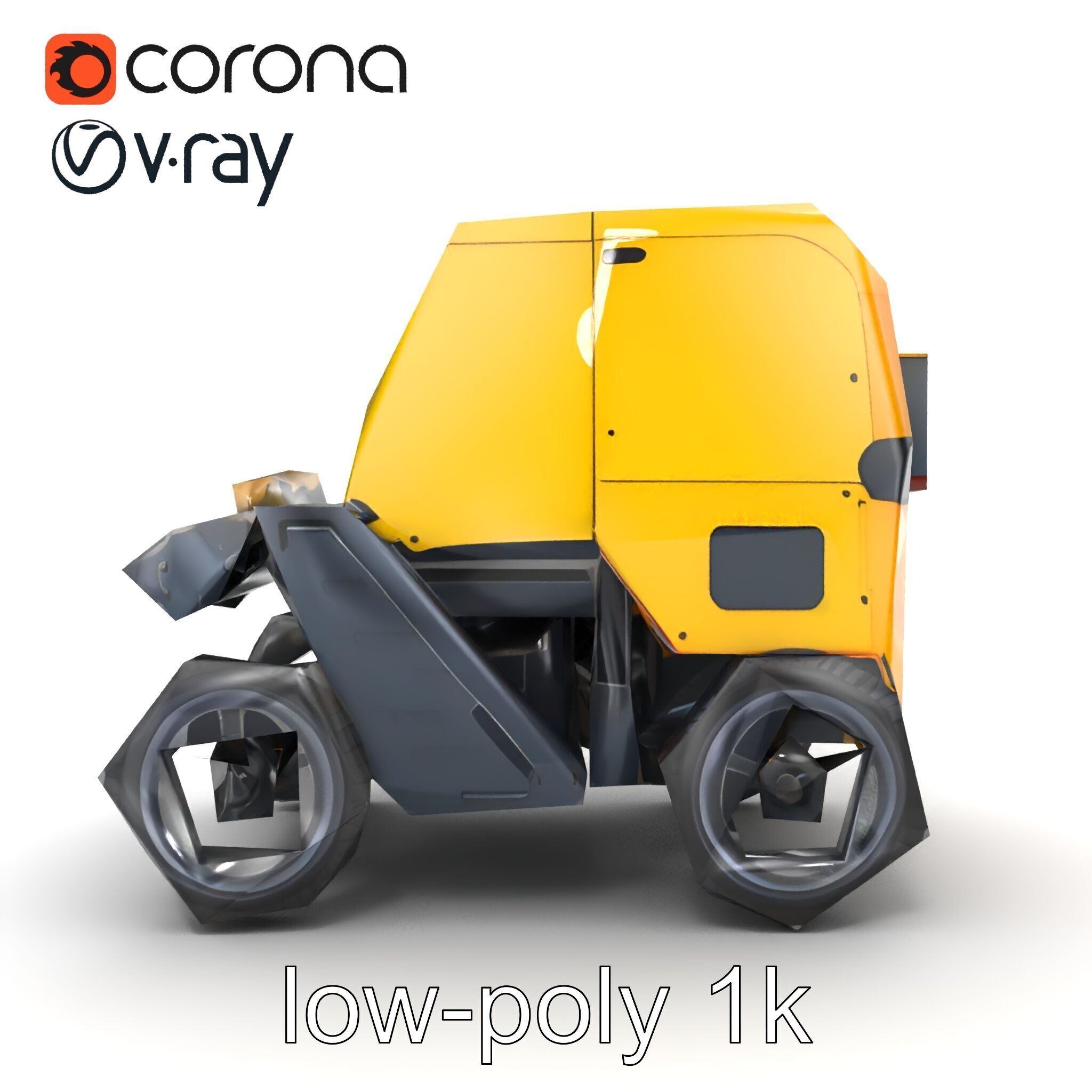 Autonomous Delivery Robot Compact Model Pack Low-poly 3D model_19