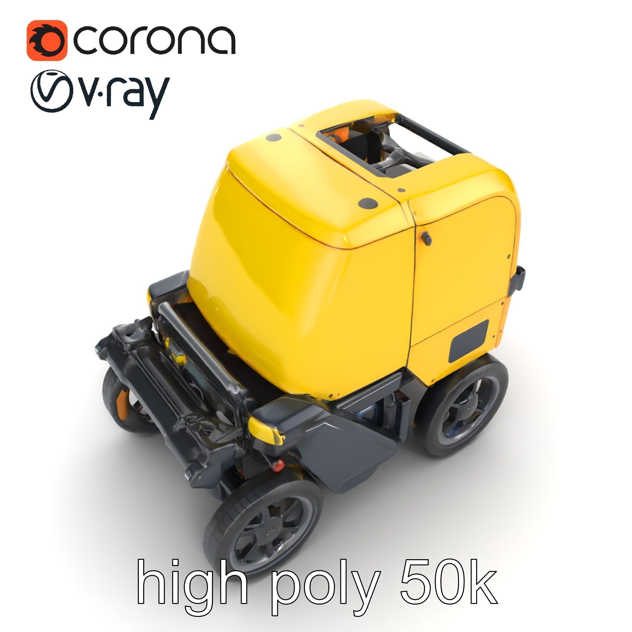 Autonomous Delivery Robot Compact Model Pack Low-poly 3D model_11