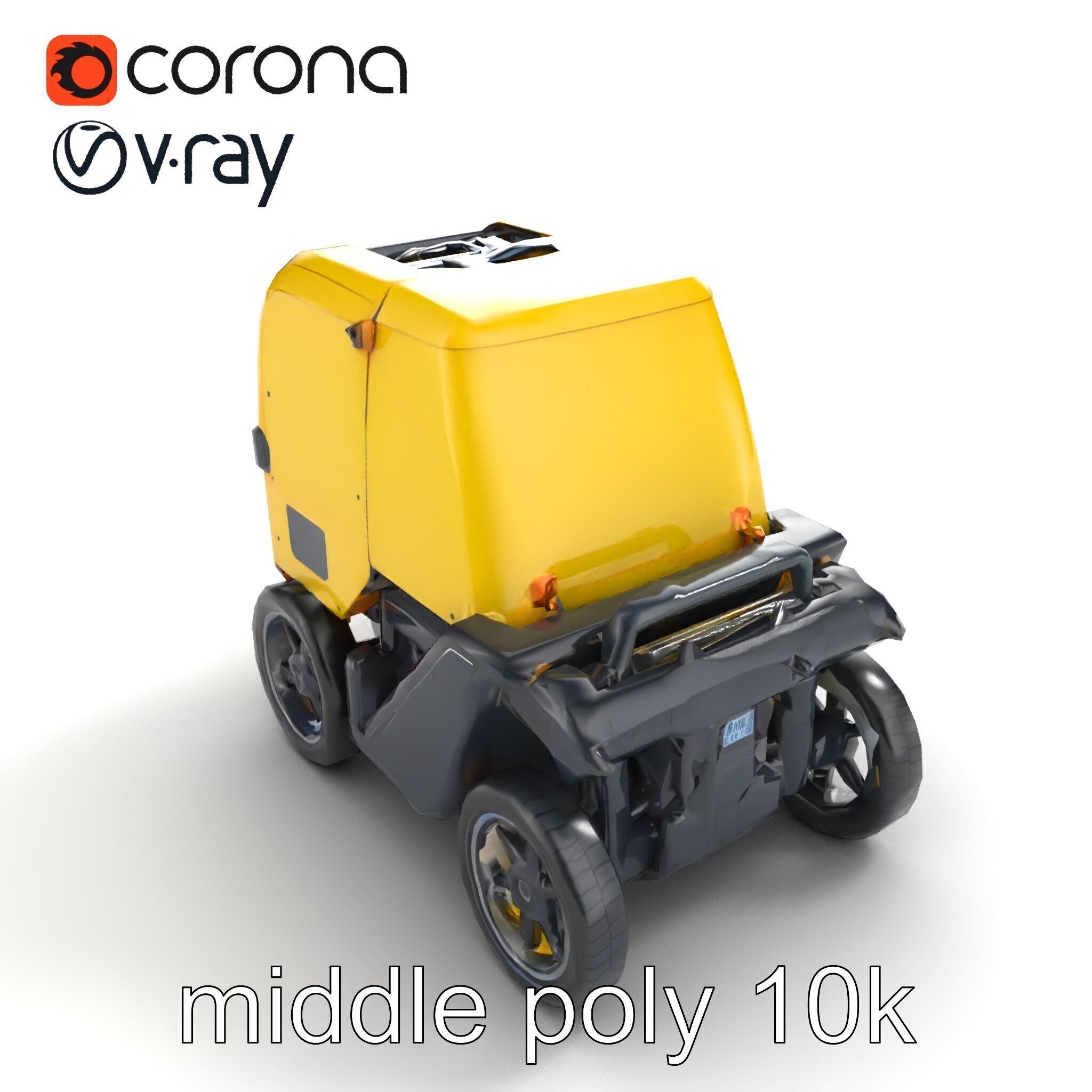 Autonomous Delivery Robot Compact Model Pack Low-poly 3D model_7