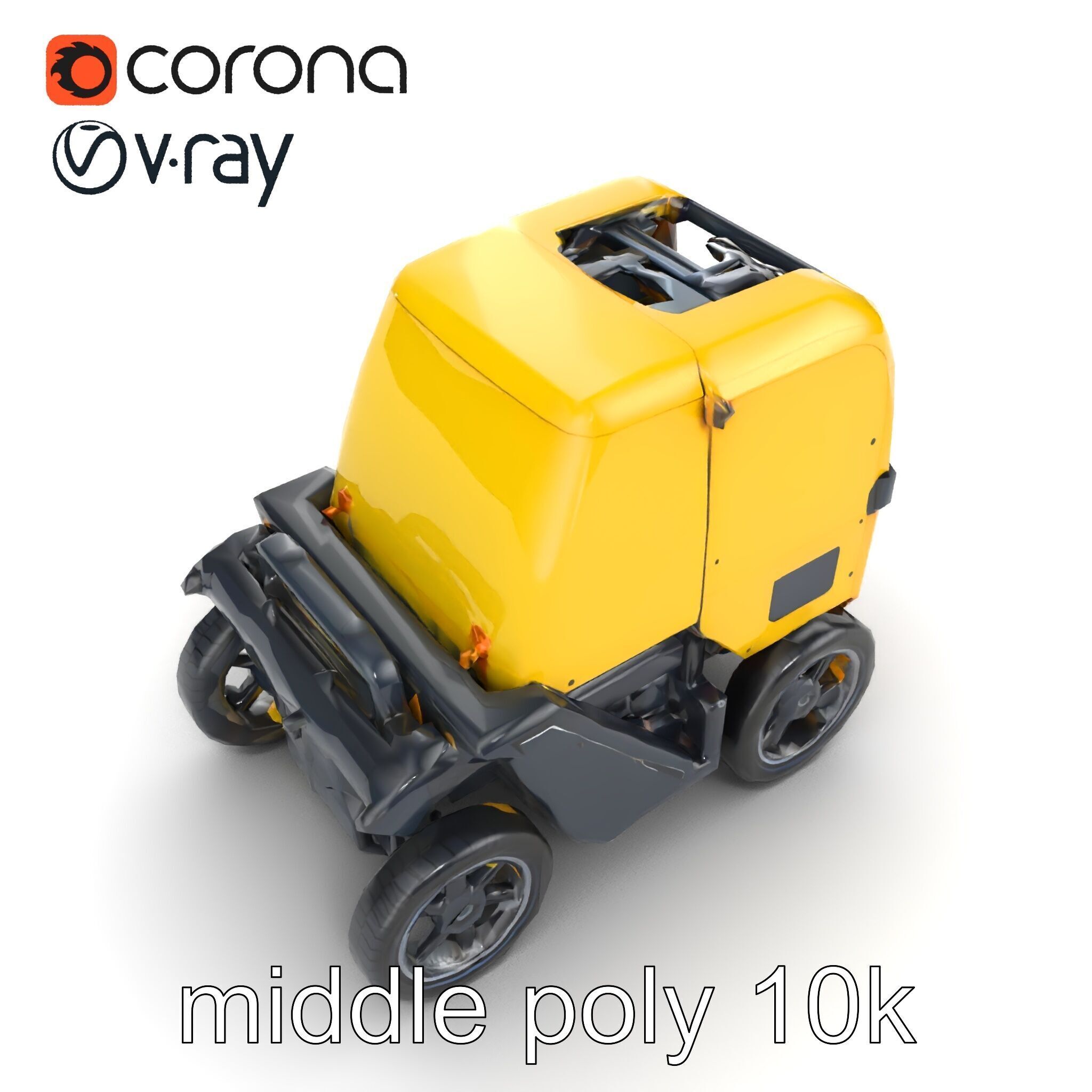 Autonomous Delivery Robot Compact Model Pack Low-poly 3D model_10