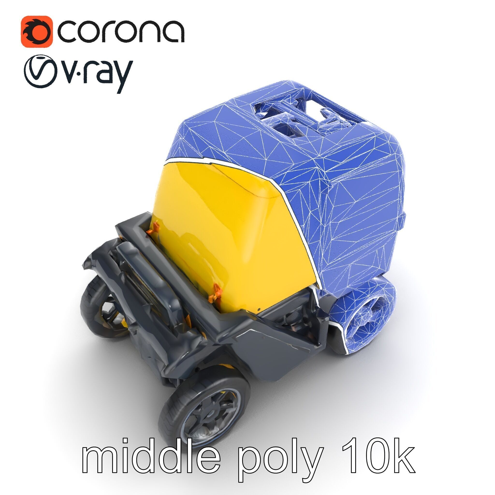 Autonomous Delivery Robot Compact Model Pack Low-poly 3D model_30