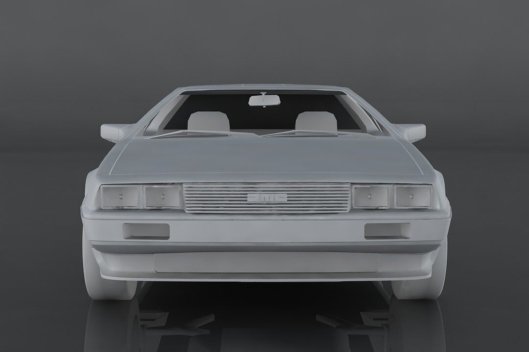 Delorean DMC 12 Low-poly 3D model_2