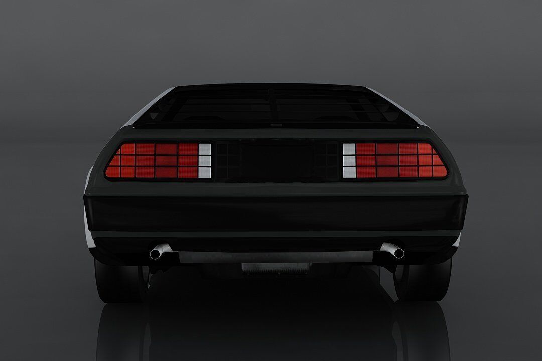 Delorean DMC 12 Low-poly 3D model_8