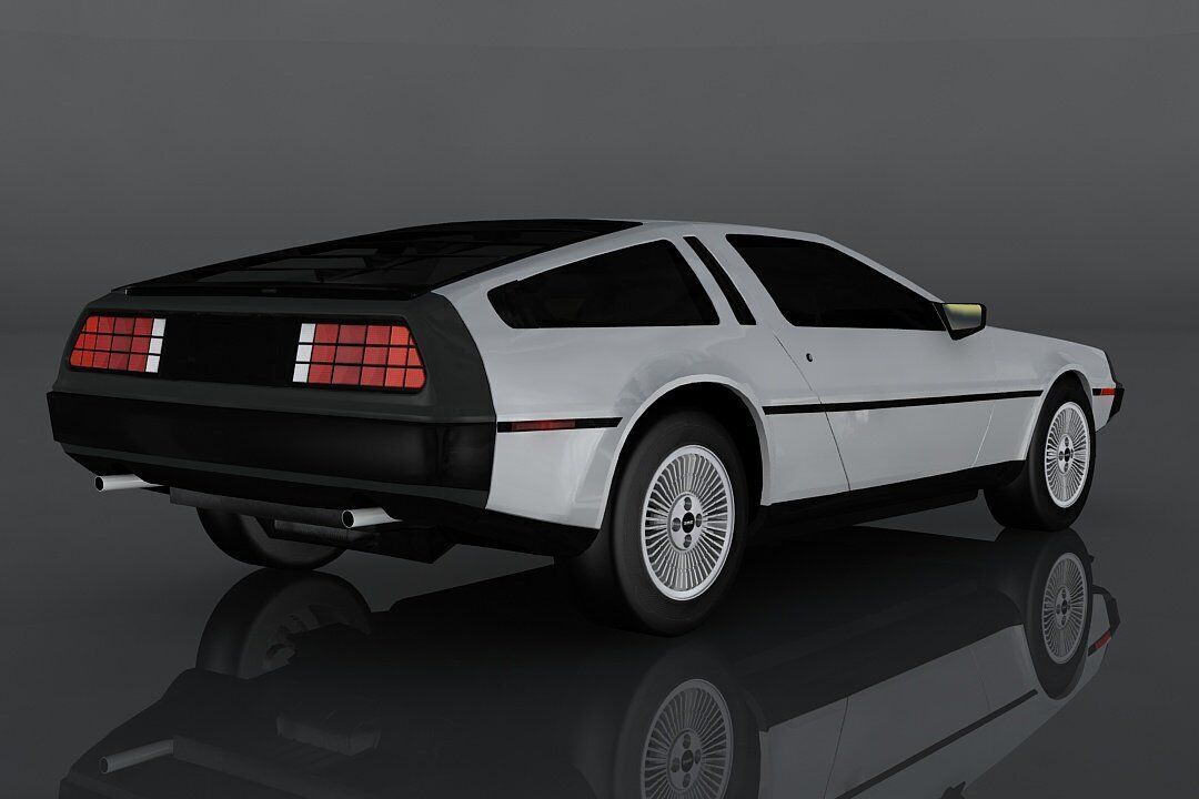 Delorean DMC 12 Low-poly 3D model_7