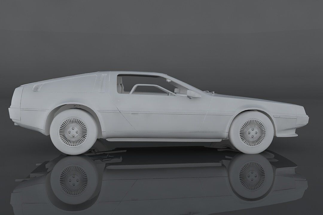 Delorean DMC 12 Low-poly 3D model_1