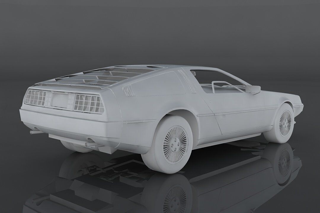 Delorean DMC 12 Low-poly 3D model_11