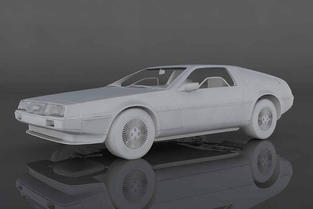 Delorean DMC 12 Low-poly 3D model_3