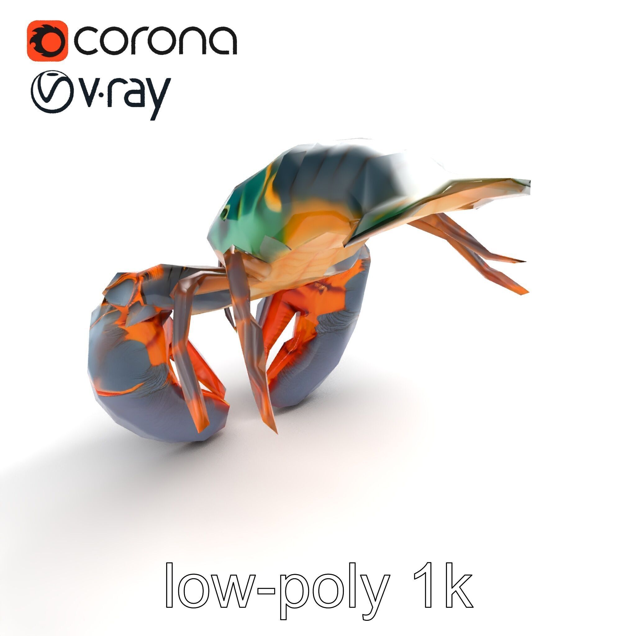 Lobster Realistic Textured Shell Model Pack Low-poly 3D model_8