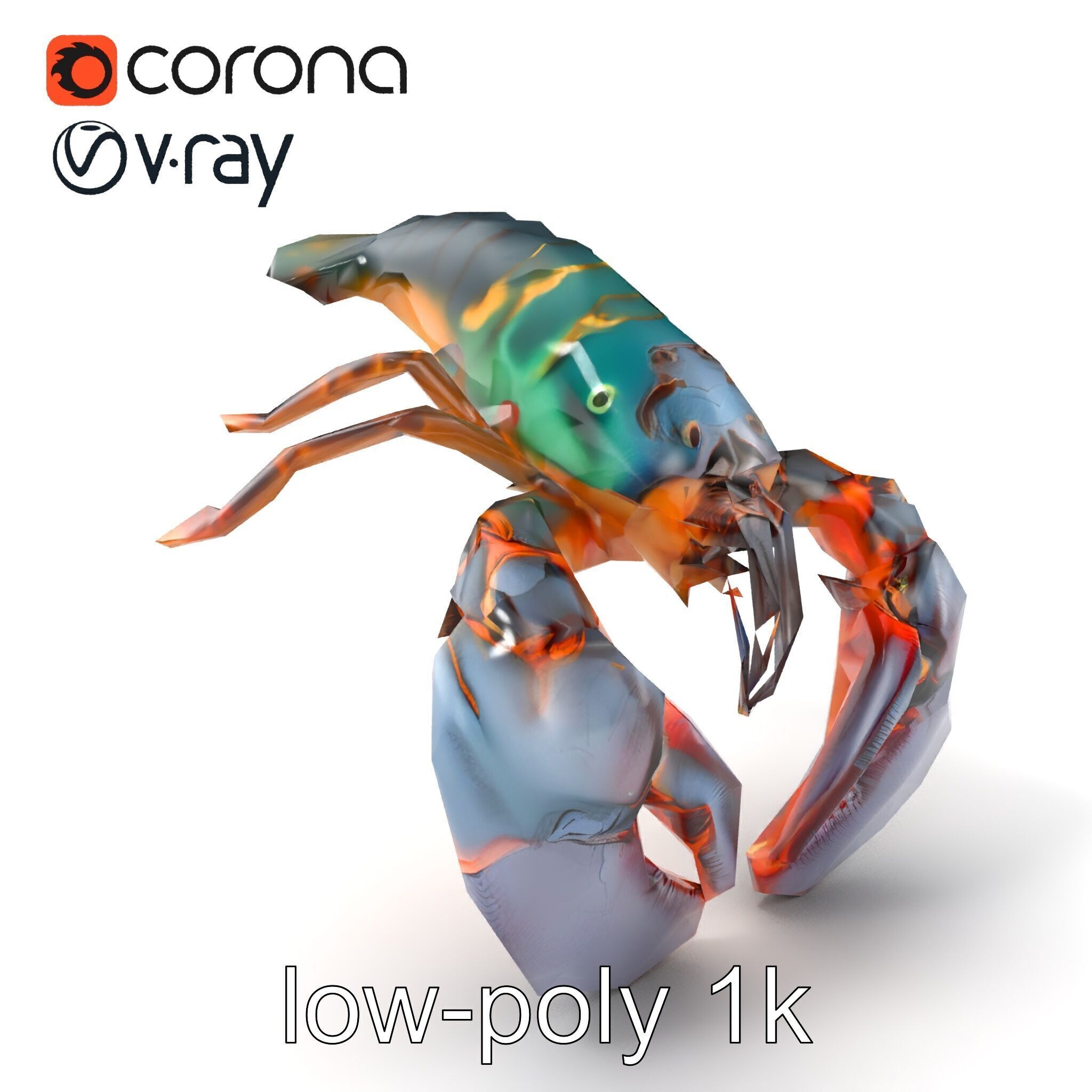 Lobster Realistic Textured Shell Model Pack Low-poly 3D model_4