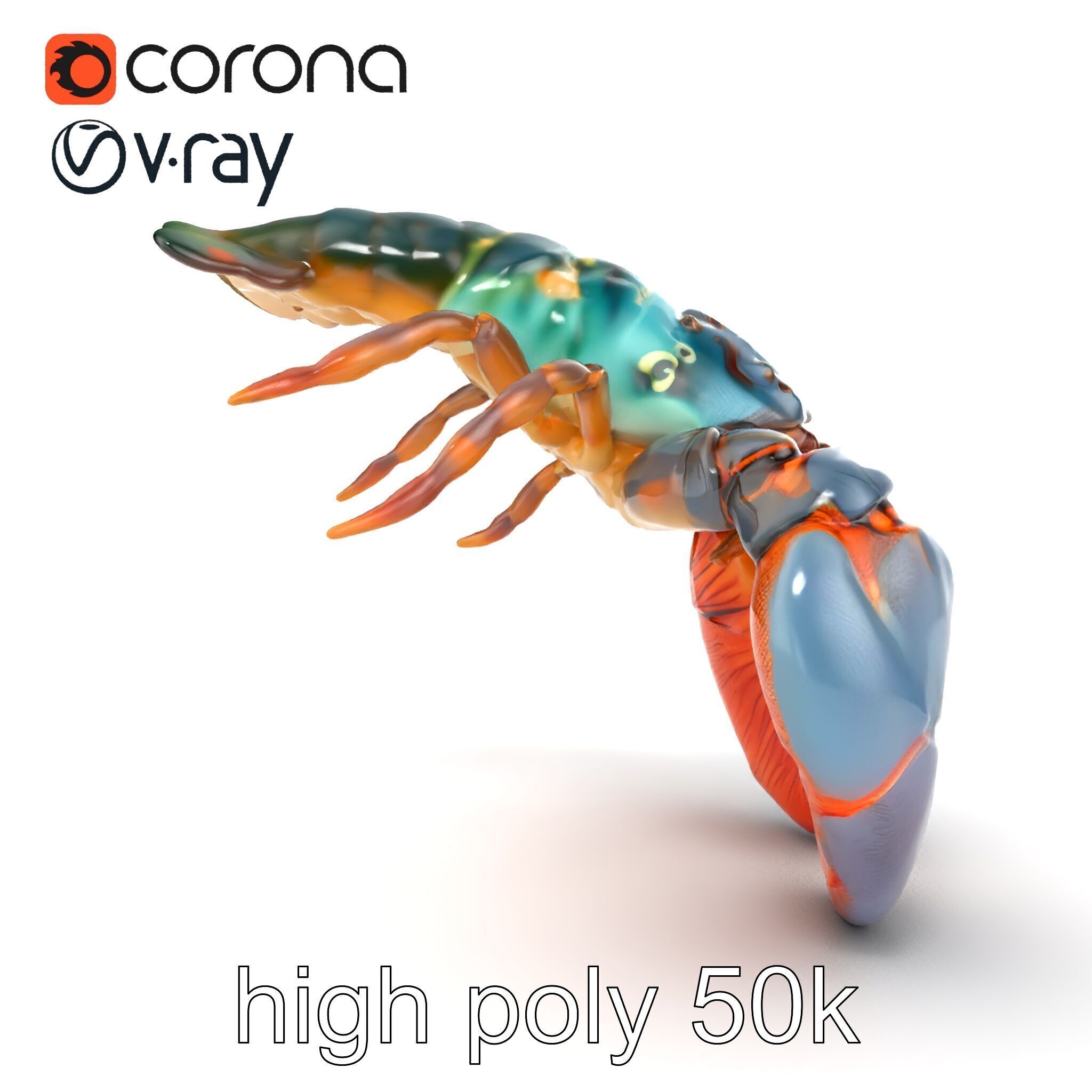Lobster Realistic Textured Shell Model Pack Low-poly 3D model_22