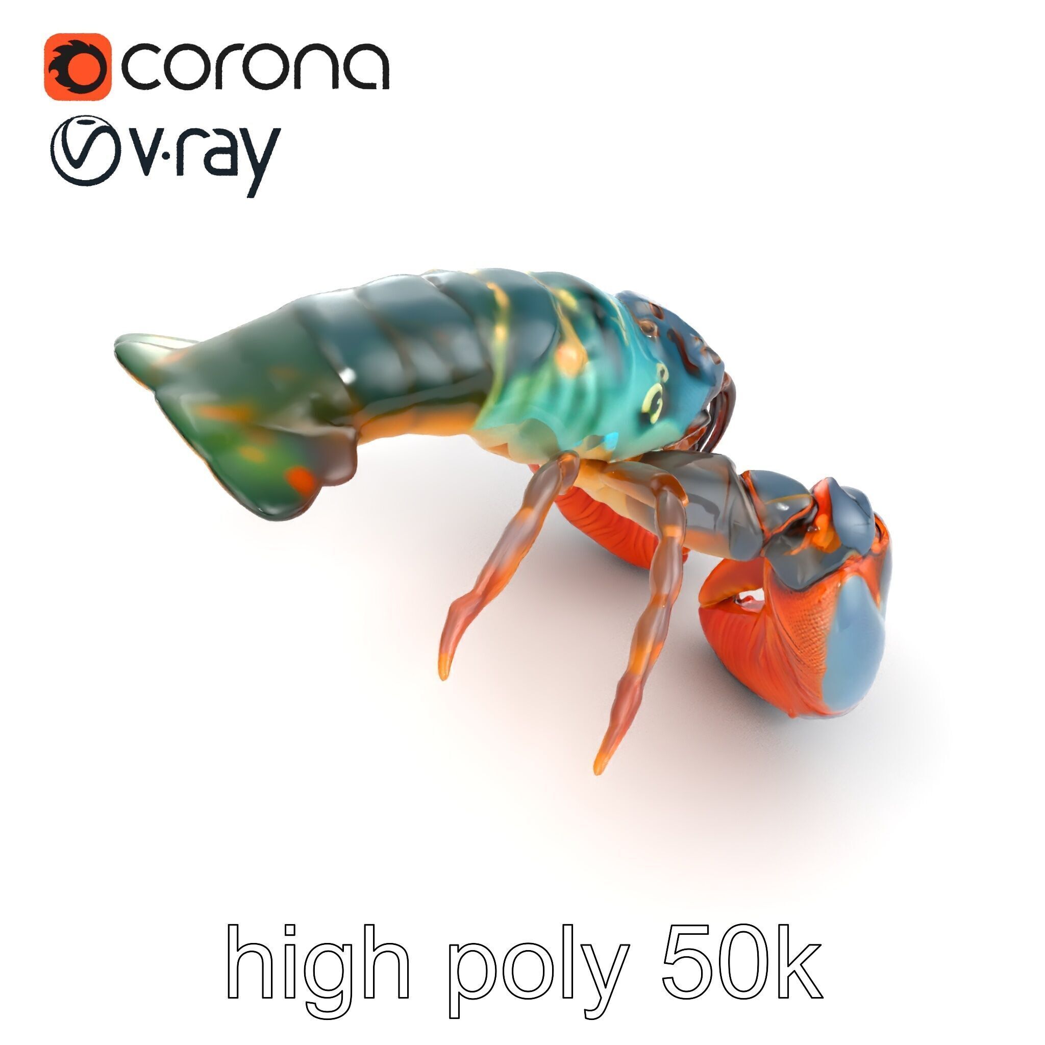 Lobster Realistic Textured Shell Model Pack Low-poly 3D model_21