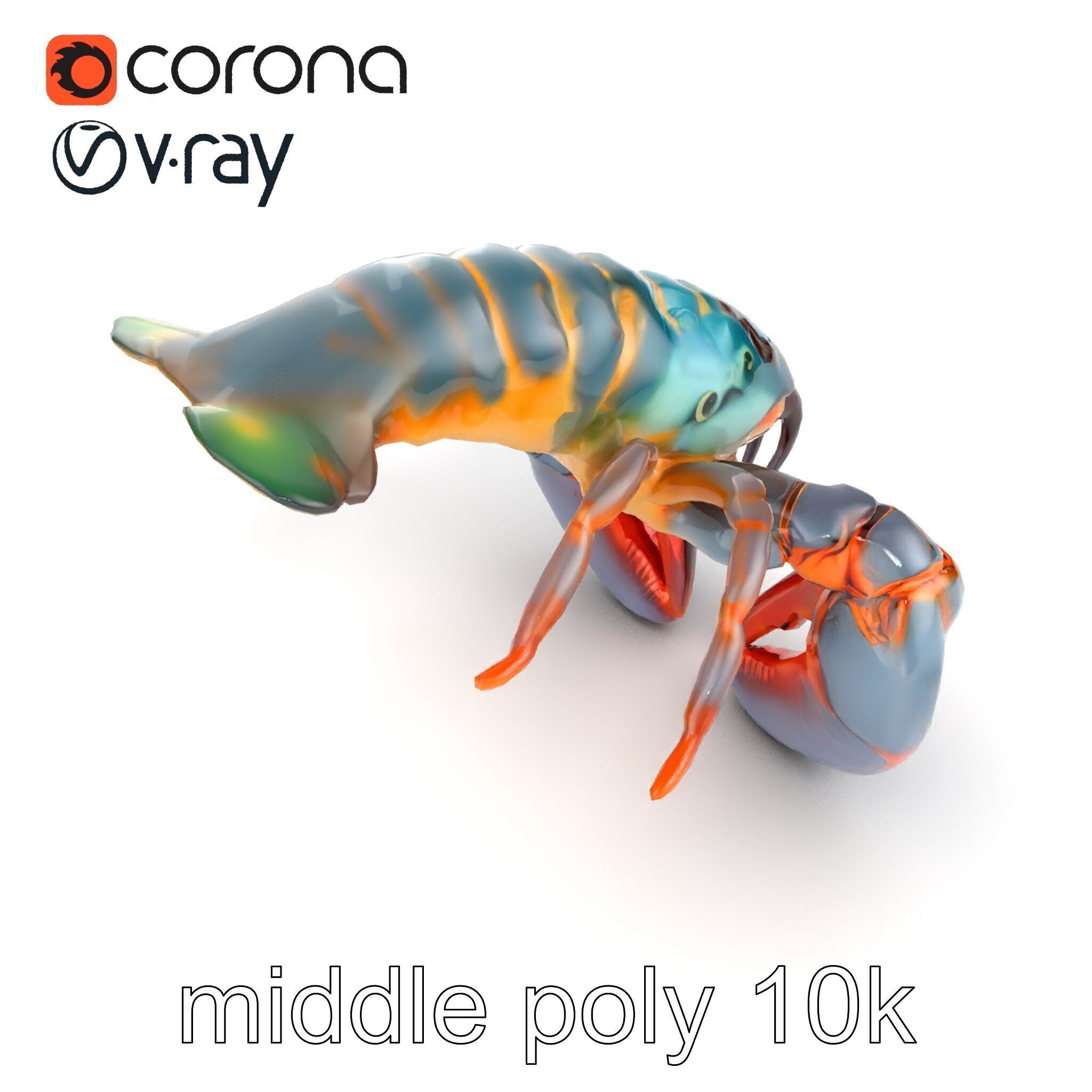 Lobster Realistic Textured Shell Model Pack Low-poly 3D model_13