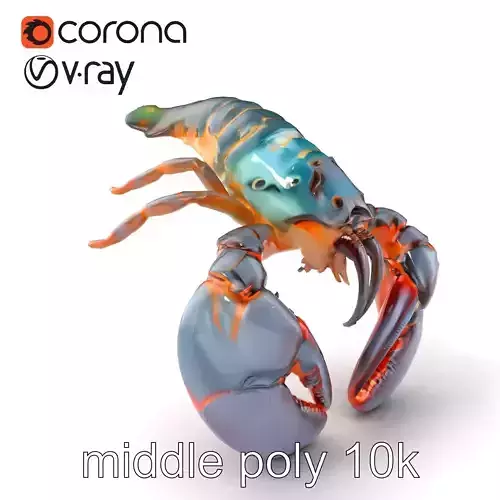 Lobster Realistic Textured Shell Model Pack Low-poly 3D model