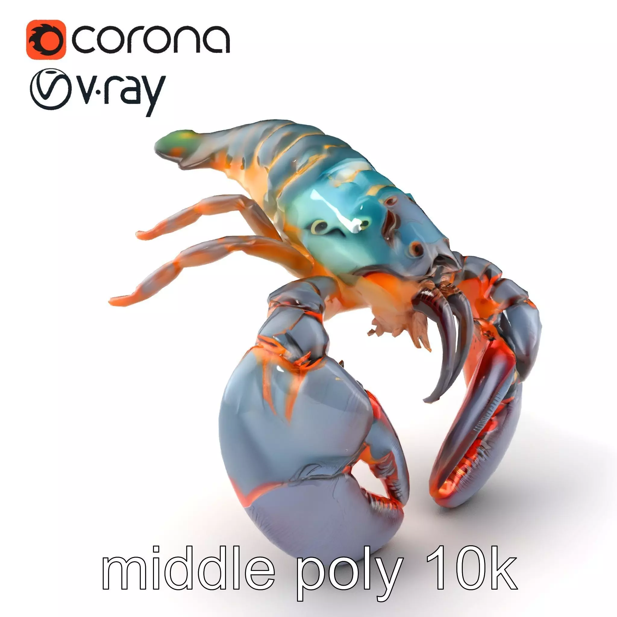 Lobster Realistic Textured Shell Model Pack Low-poly 3D model_0