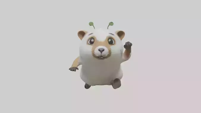 Lemming running across tundra model