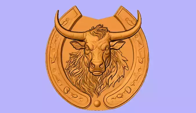 ARQUIVO STL CABECA DE BOI EM FERRADURA 3D model