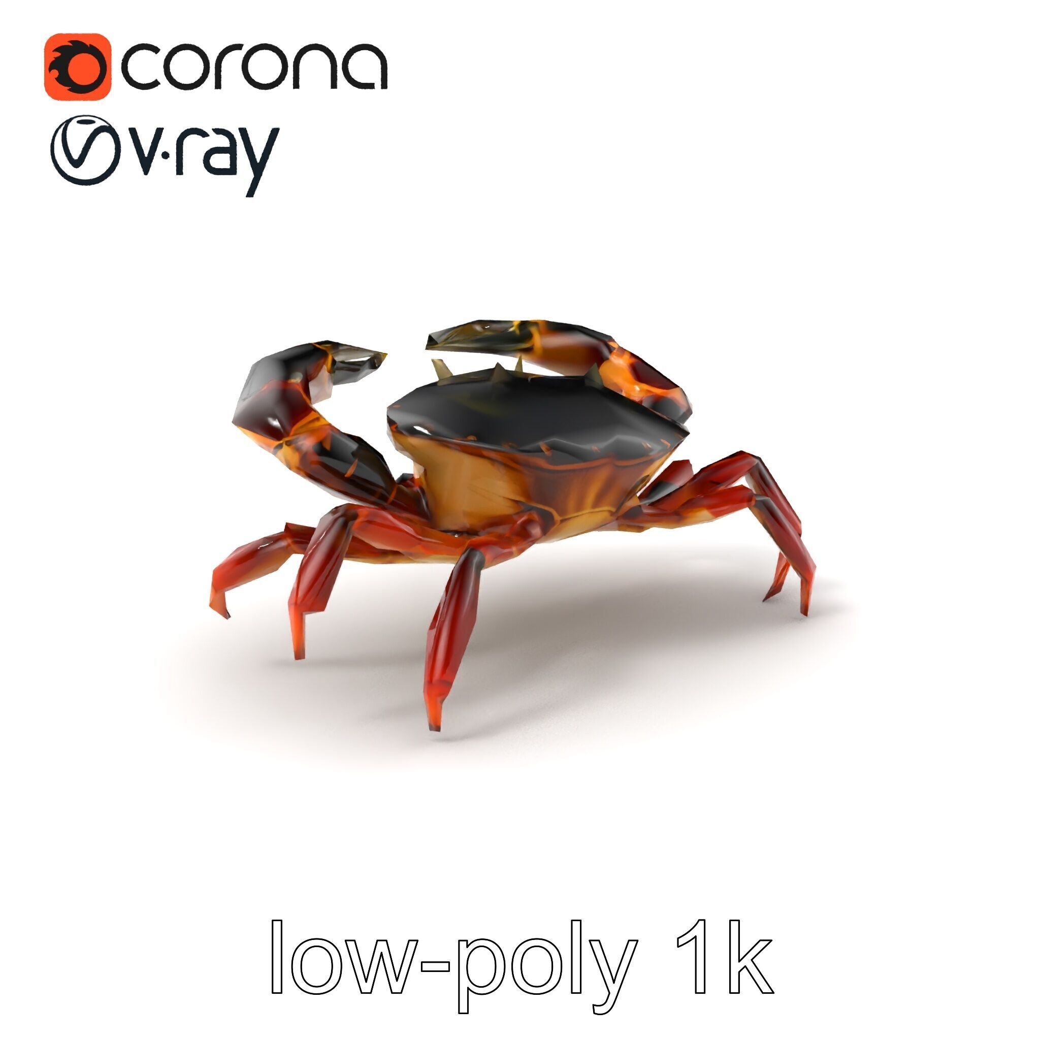 Mud Crab 3D Model Pack Featuring Realistic Earthy Texture Low-poly 3D model_4