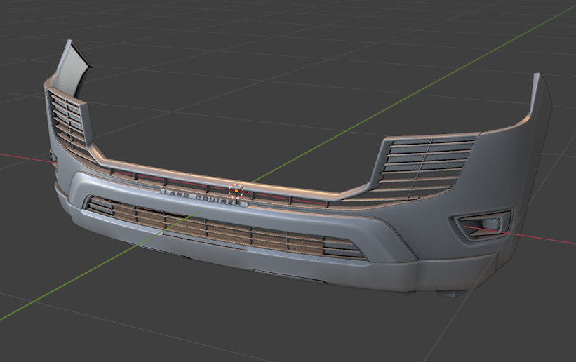 Bumper and Bullbar For lc300  3D model_4