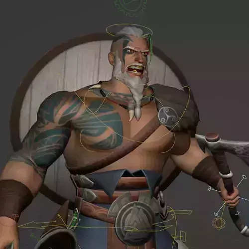 Viking Ragnar Rig For Blender Low-poly 3D model