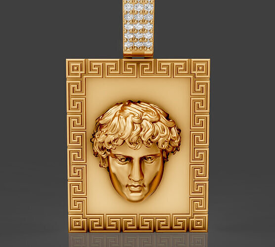 Greek pendant printable gold jewelry printable 3D model 3D print model