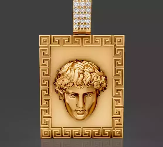Greek pendant printable gold jewelry printable 3D model