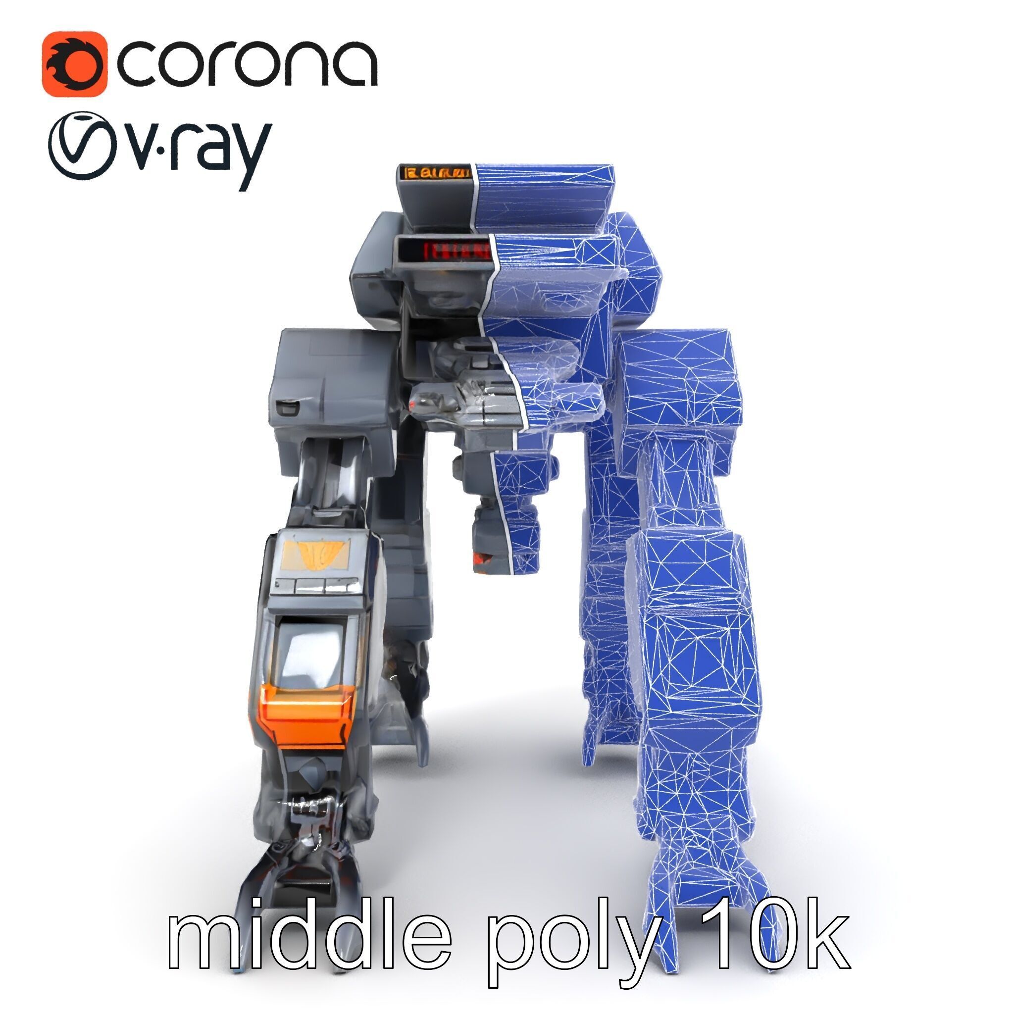 Exoskeleton Combat Unit Armored model pack Low-poly 3D model_30