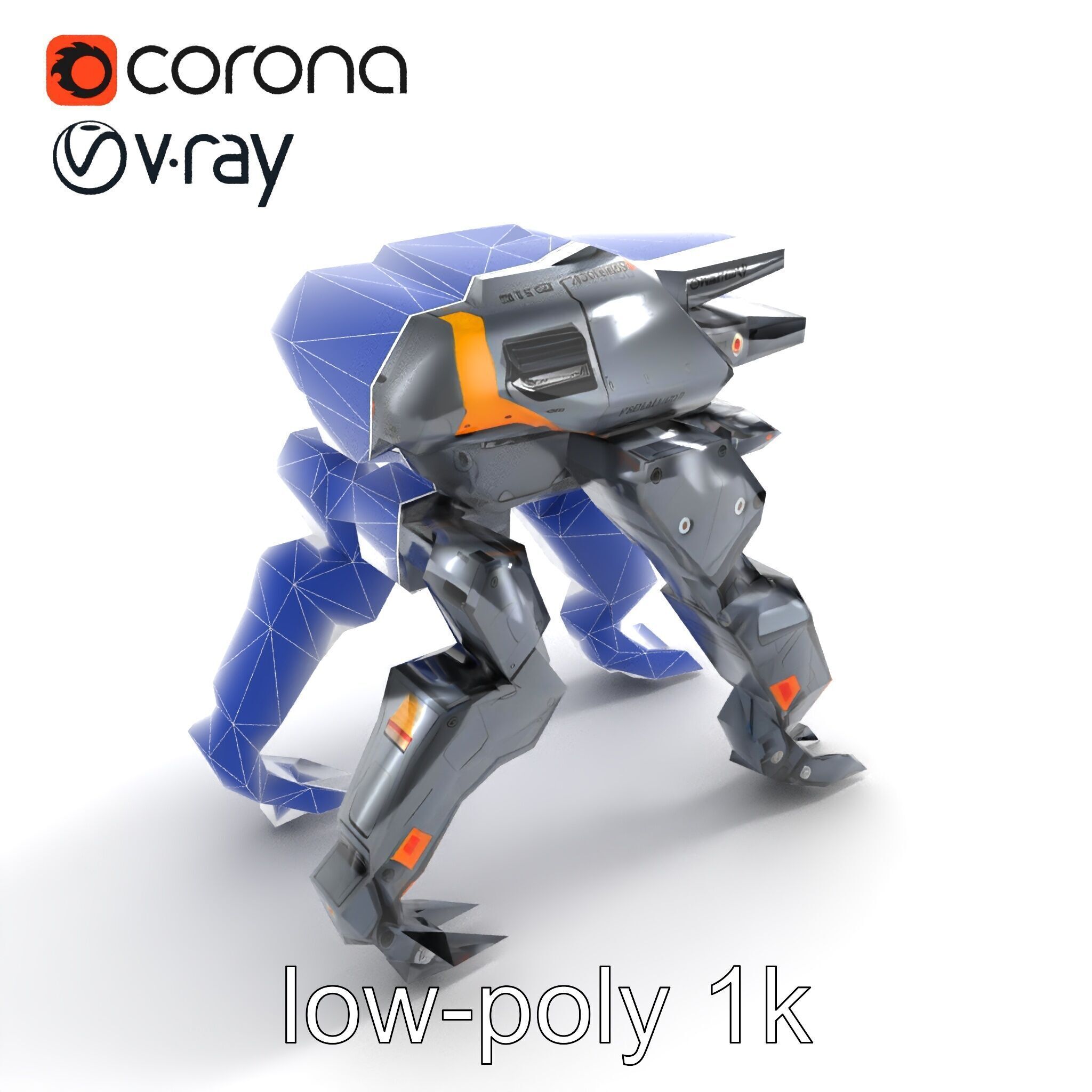 Exoskeleton Combat Unit Armored model pack Low-poly 3D model_17