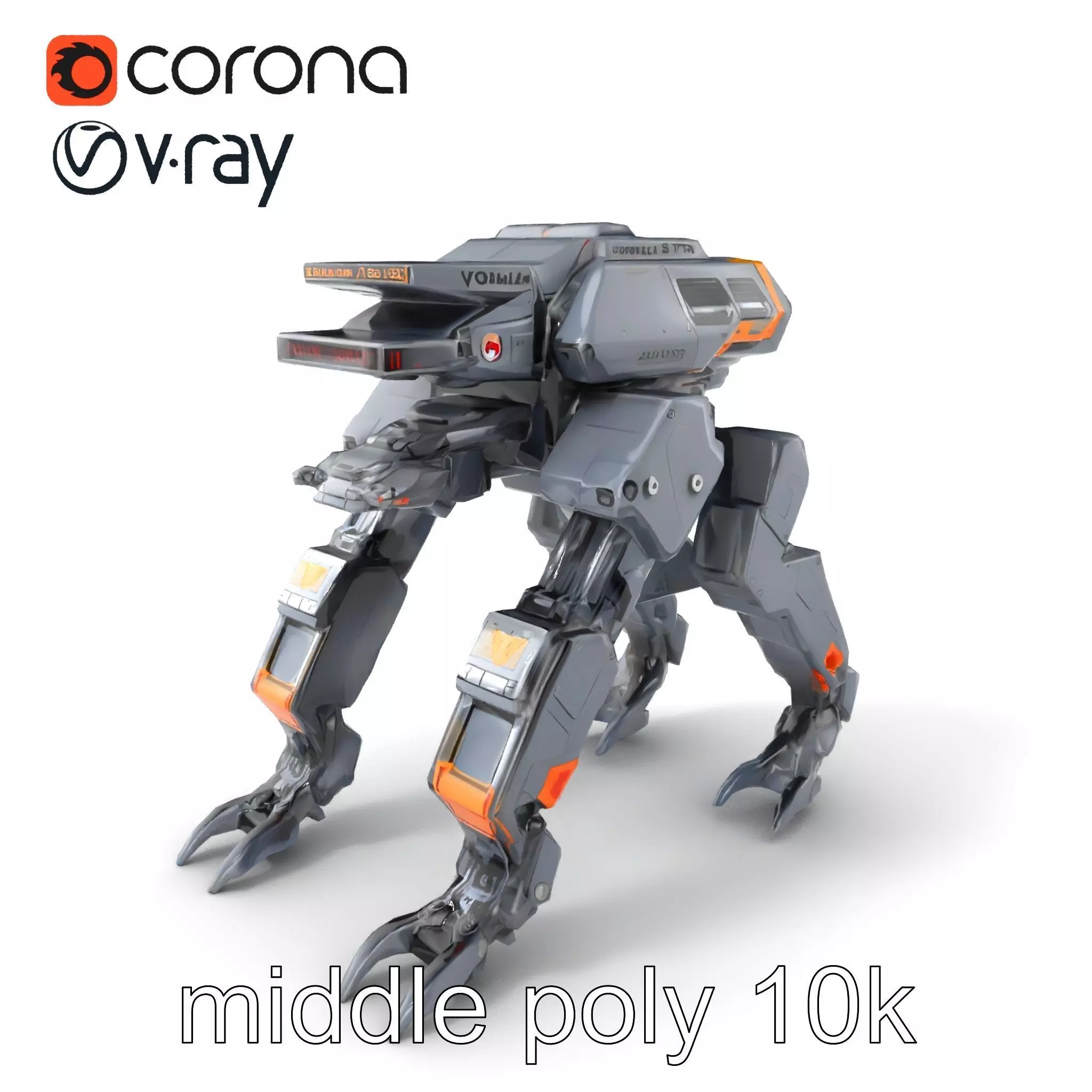 Exoskeleton Combat Unit Armored model pack Low-poly 3D model_0