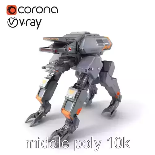 Exoskeleton Combat Unit Armored model pack Low-poly 3D model
