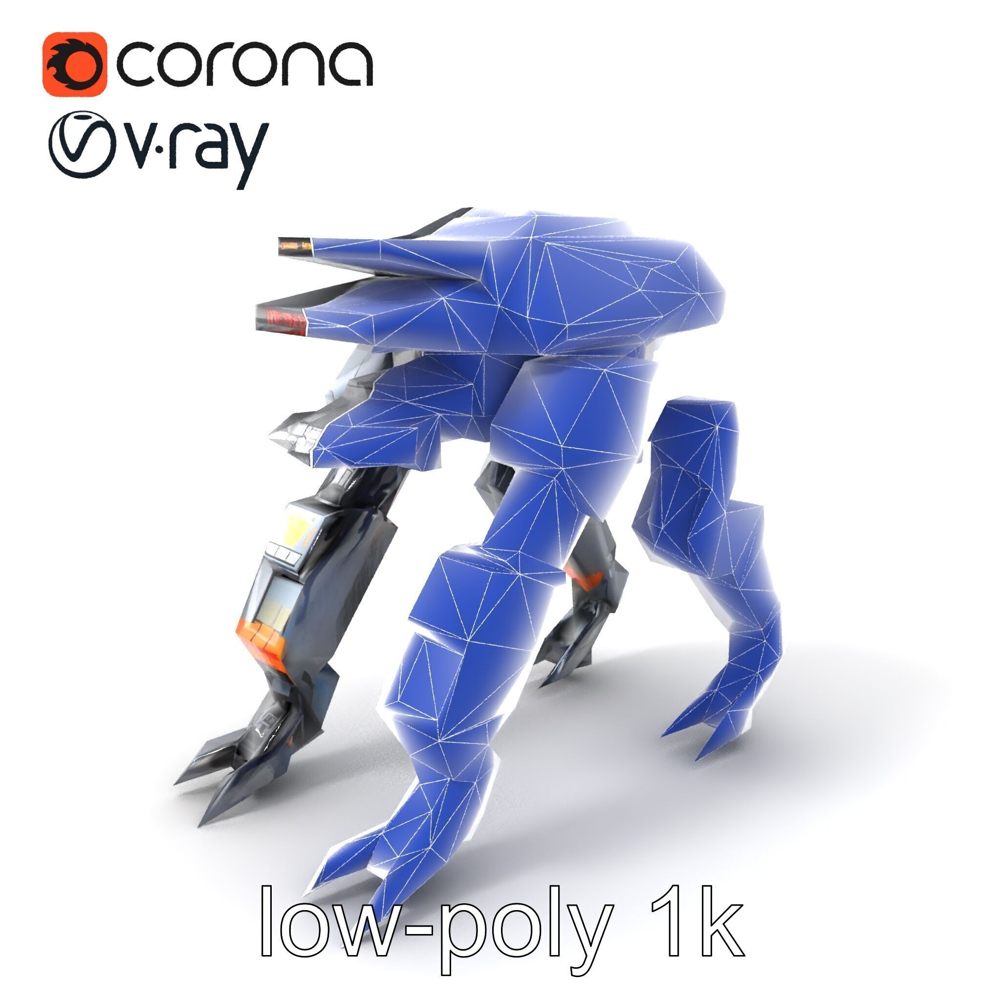 Exoskeleton Combat Unit Armored model pack Low-poly 3D model_7